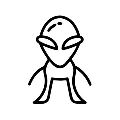 Obraz premium Cartoon alien character in a simple line art style 