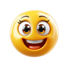 Joyful emoji expression render on transparent background face character smile happiness illustration