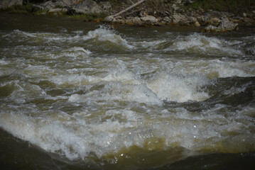 mountain river close-up. horizontal photography.