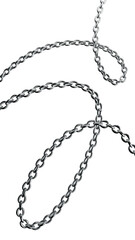 Twisted metal chains background, stories design. Gothic silver chains 3D element isolated