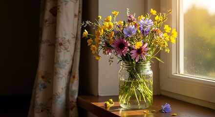 Wildflower Bouquet by Window