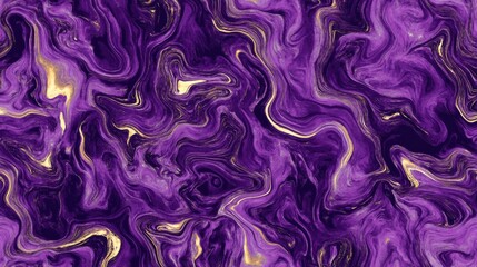 Hyper realistic 3d render Purple and Gold Marble Texture: Elegant Swirl Background AI Generative