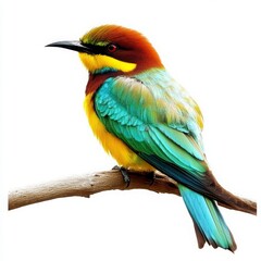 Obraz premium Colorful Bird Perched On Branch, Detailed Close Up View