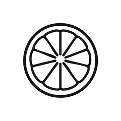 Minimal Flat Vector of Grapefruit with Bold Black Outline in Clean Style Isolated on White Background