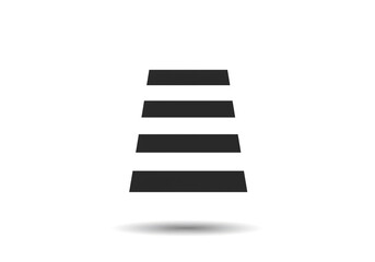 Minimalist Pedestrian Crosswalk Icon &ndash; Stylized Black and White Transportation Symbol