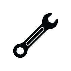 Black and white illustration of a wrench tool for repair work