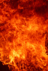 Vertical Horizon Fire explosion flammable car fire on street smoke, hot danger flame burning...