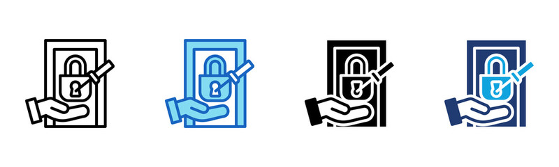 Locksmith Services icon Multi Style Vector Illustration