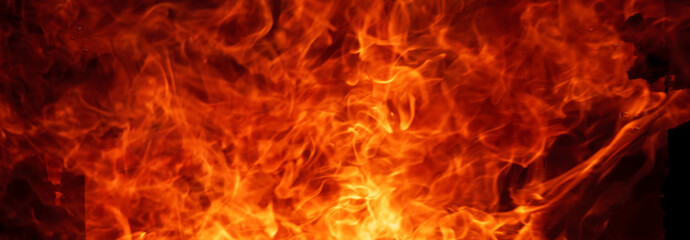Banner Fire explosion flammable car fire on street smoke, hot danger flame burning effect. Fire...