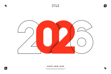 A vibrant and modern design showcasing the year 2026 in a dynamic color combinations