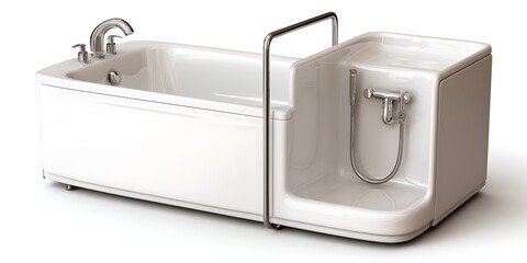 Walk-in tub with integrated shower seat