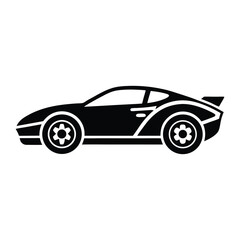 black and white race car