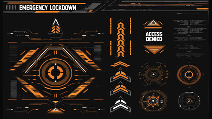 Emergency Lockdown System With Blinking Access - AI Dashboard Vector