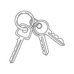 A bunch of three mortise lock keys on a white background