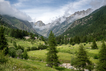 Fototapeta premium Paysage de montagne dans le massif du Mercantour et de la vallée de la Gordolasque au printemps