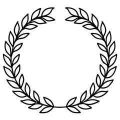Elegant Wreath Outline Vector