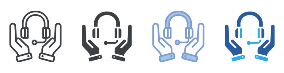 Support icon set multiple style collection