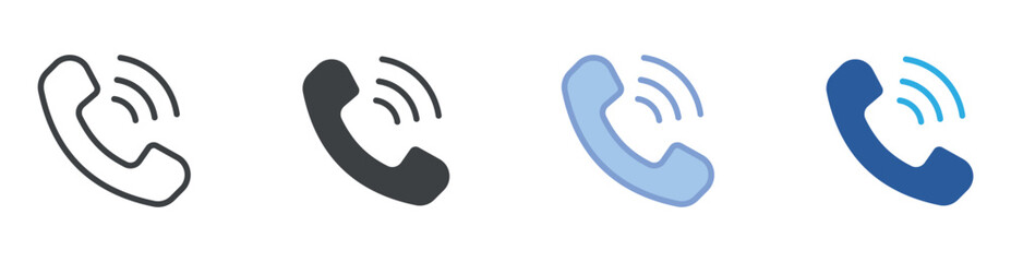 Phone Call icon set multiple style collection