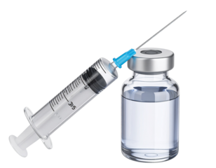 Syringe Drawing Liquid from Medical Vial, Side View, isolated on transparent background PNG