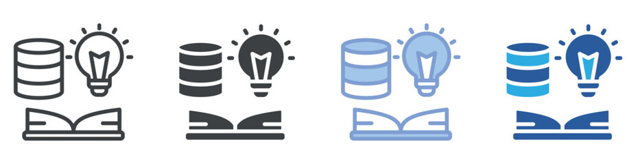 Knowledge Base icon set multiple style collection