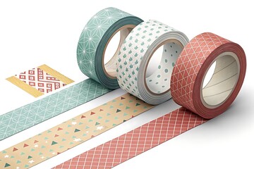 Decorative Washi Tape Rolls for Crafting & Scrapbooking