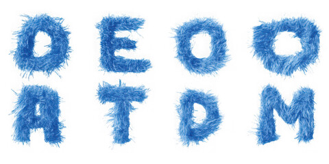 Blue Furry Letters: Creative Alphabet Design  png transparent background 