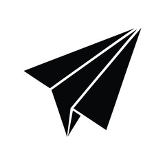 paper plane isolated on black
