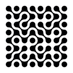 Abstract connecting pattern. Vector geometric pattern with black connecting dots on white background.