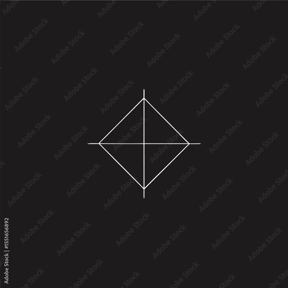 Poster abstract geometric shape with lines design on a dark black background
