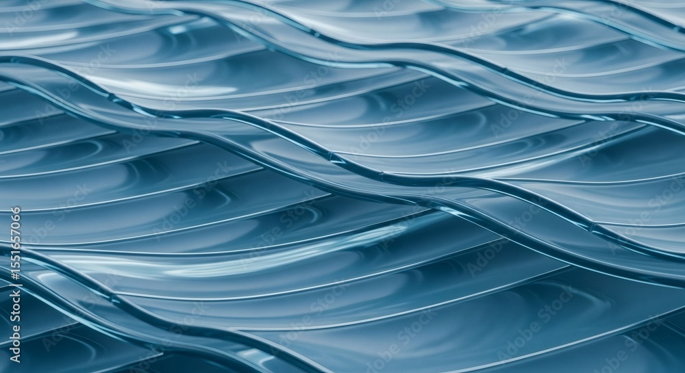 Fototapete abstract teal wave pattern: seamless digital texture