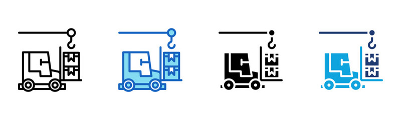 Cargo Handling icon Multi Style Vector Illustration