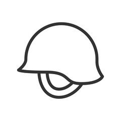 Vector illustration of a Helmet in line style isolated in white background
