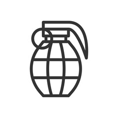 Vector illustration of a Grenade in line style isolated in white background