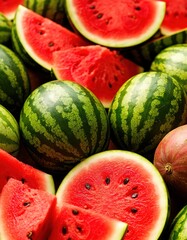 watermelon slices background. bright summer background.