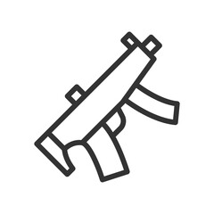 Vector illustration of a Gun in line style isolated in white background