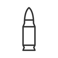Vector illustration of a Bullet in line style isolated in white background
