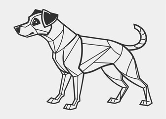 Friendly Dog Vector Illustration – Flat Style Pet Graphic Featuring Loyal Canine with Expressive Face and Playful Pose, Ideal for Animal-Themed Projects, Kids’ Materials, Merchandise, and Educational 