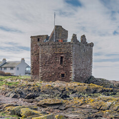  The old Castle ruins at Portencross in Seamill Scotland the centre where many ancient treaties were signed.