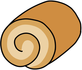 vector illustration of a roll cake