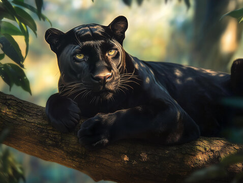 close up of a black panter