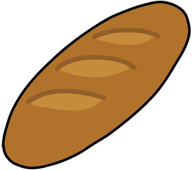 vector illustration of baguette