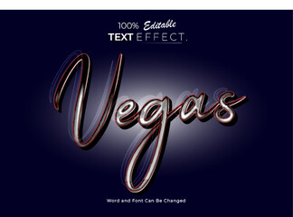 3d Pink neon Las Vegas text effect. Neon Font style Effect. Editable text effect.	