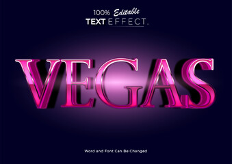 3d Pink neon Las Vegas text effect. Neon Font style Effect. Editable text effect.	