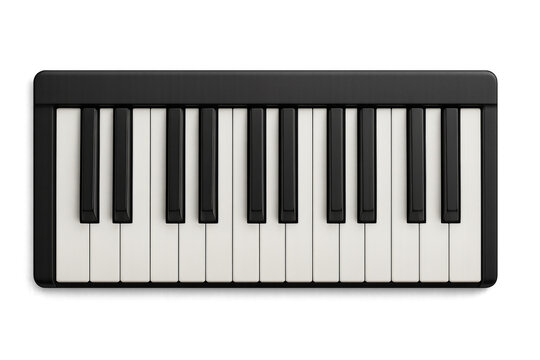 Electronic keyboard synthesizer with transparent background for music production