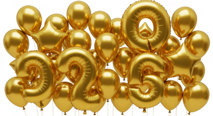 3D Golden Balloons Number 25 Decoration For Anniversary Celebration