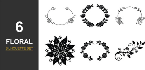 Exclusive Stylized Floral Bundle: Hand-Drawn Aesthetic Black & White Bloom Graphics & Elements