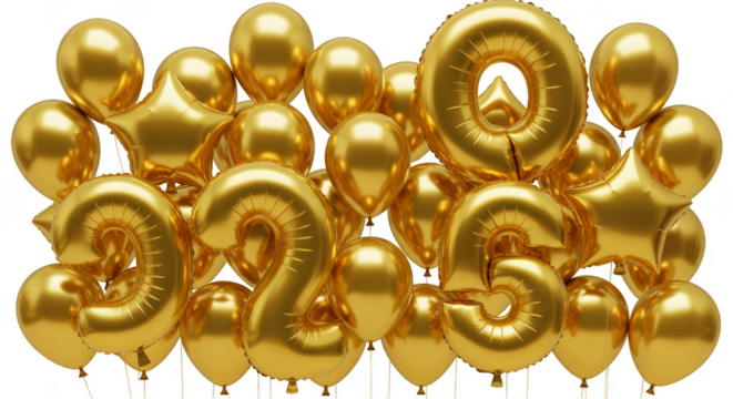 3D Golden Balloons Number 25 Decoration For Anniversary Celebration