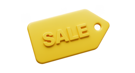 3D Golden Sale Tag Offer Discount Promotion Label Illustration
