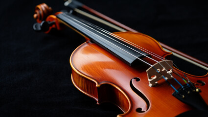 Fototapeta premium Close Up Of Violin And Bow 