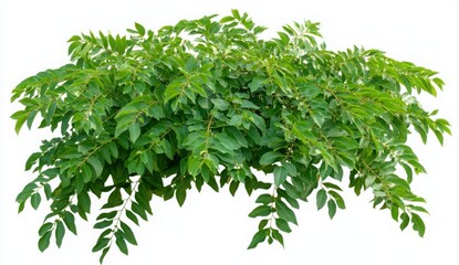Lush Green Foliage Plant Isolated On White Background